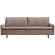 SCHLAFSOFA Flachgewebe Schlammfarben  - Schlammfarben/Eichefarben, KONVENTIONELL, Holz/Textil (220/85/98cm) - Carryhome