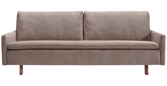 SCHLAFSOFA Flachgewebe Schlammfarben  - Schlammfarben/Eichefarben, KONVENTIONELL, Holz/Textil (220/85/98cm) - Carryhome