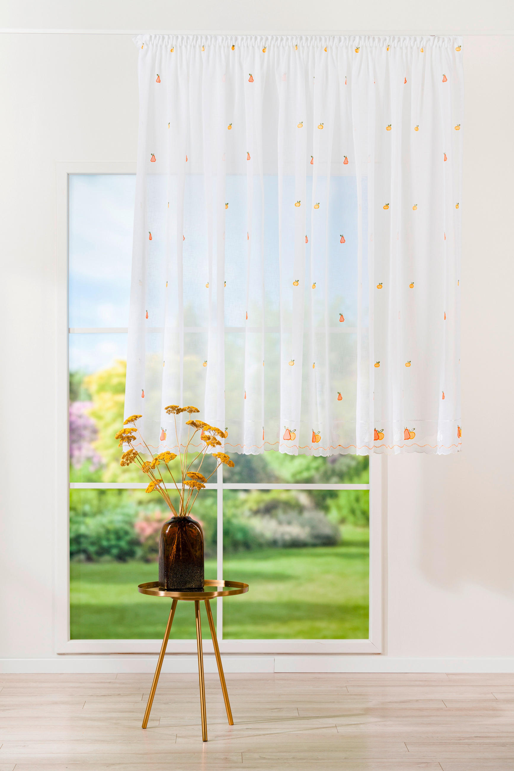 PERDEA CONFECțIONATĂ transparent  - portocaliu, Basics, textil (26.5/43/5cm)