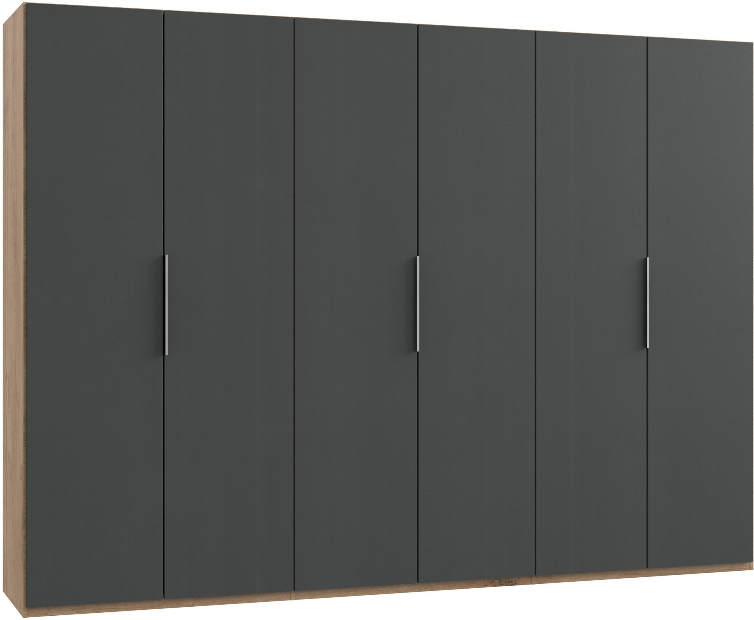 Mid.you Drehtürenschrank Wimex Level 36A Graphit, Eiche 300x216x58 cm