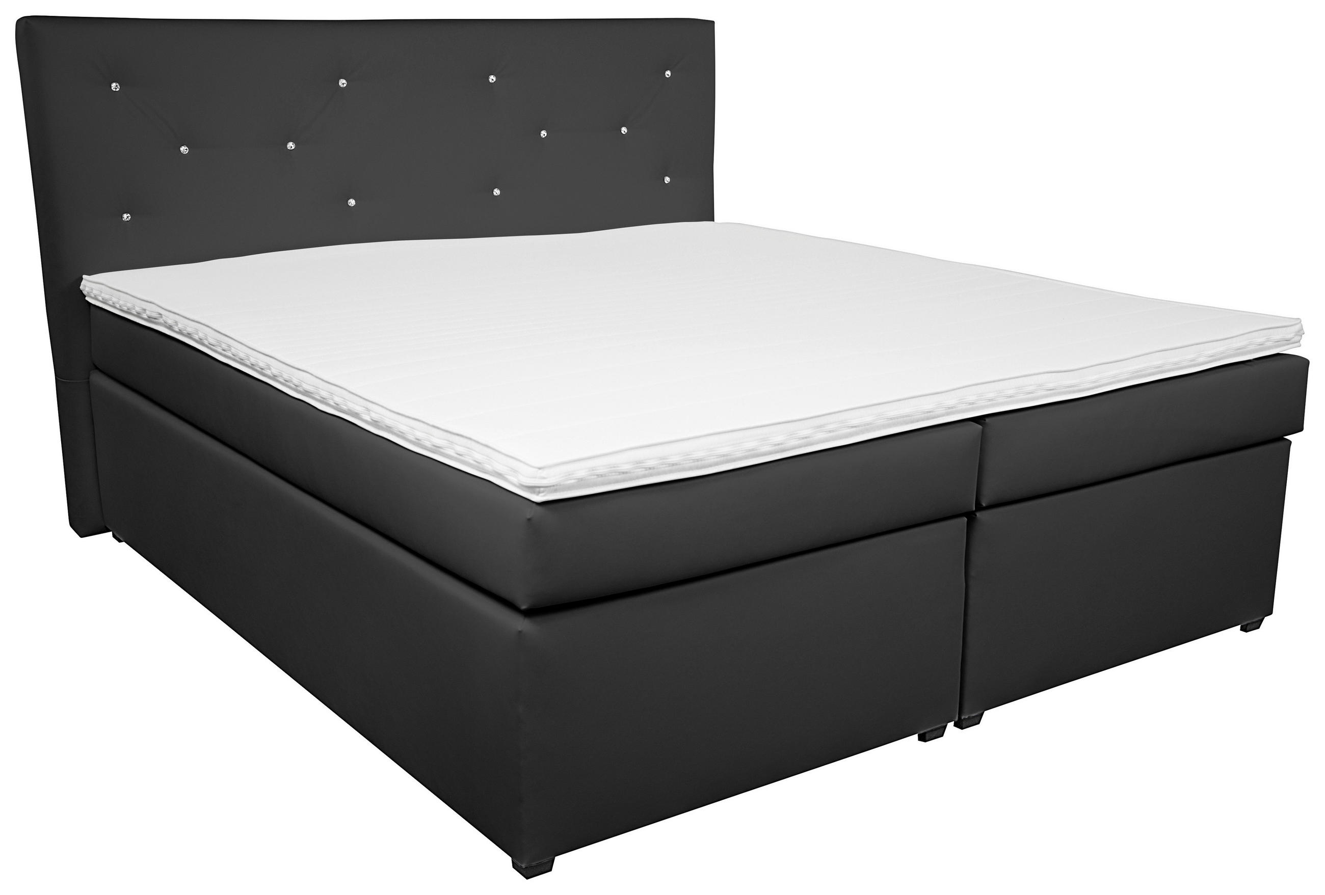 Boxspringbett mit Topper, Lederlook 180x200cm Luminosa