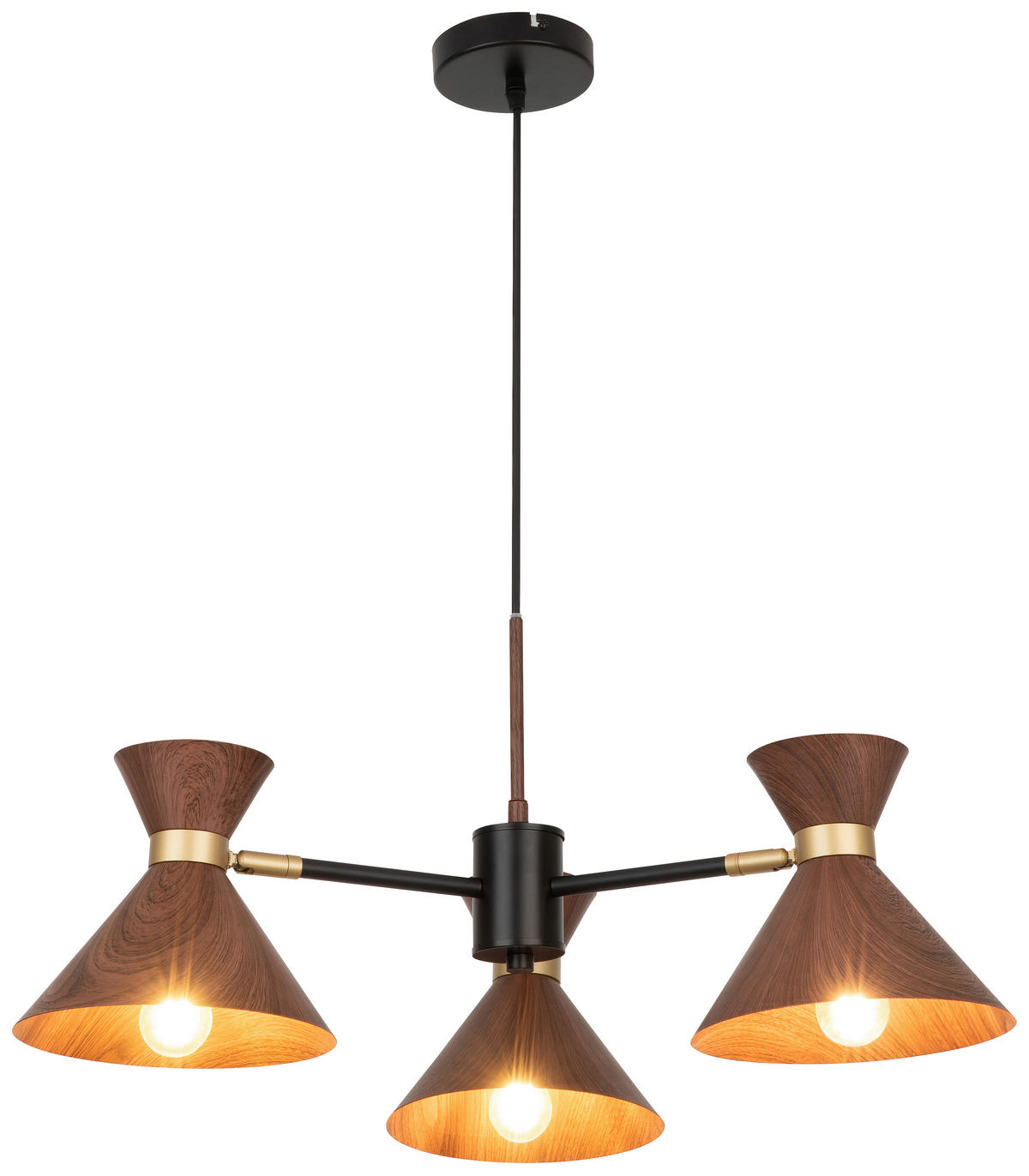 HÄNGELEUCHTE 64,5/132,5 cm  - Walnussfarben, Trend, Metall (64,5/132,5cm) - Novel