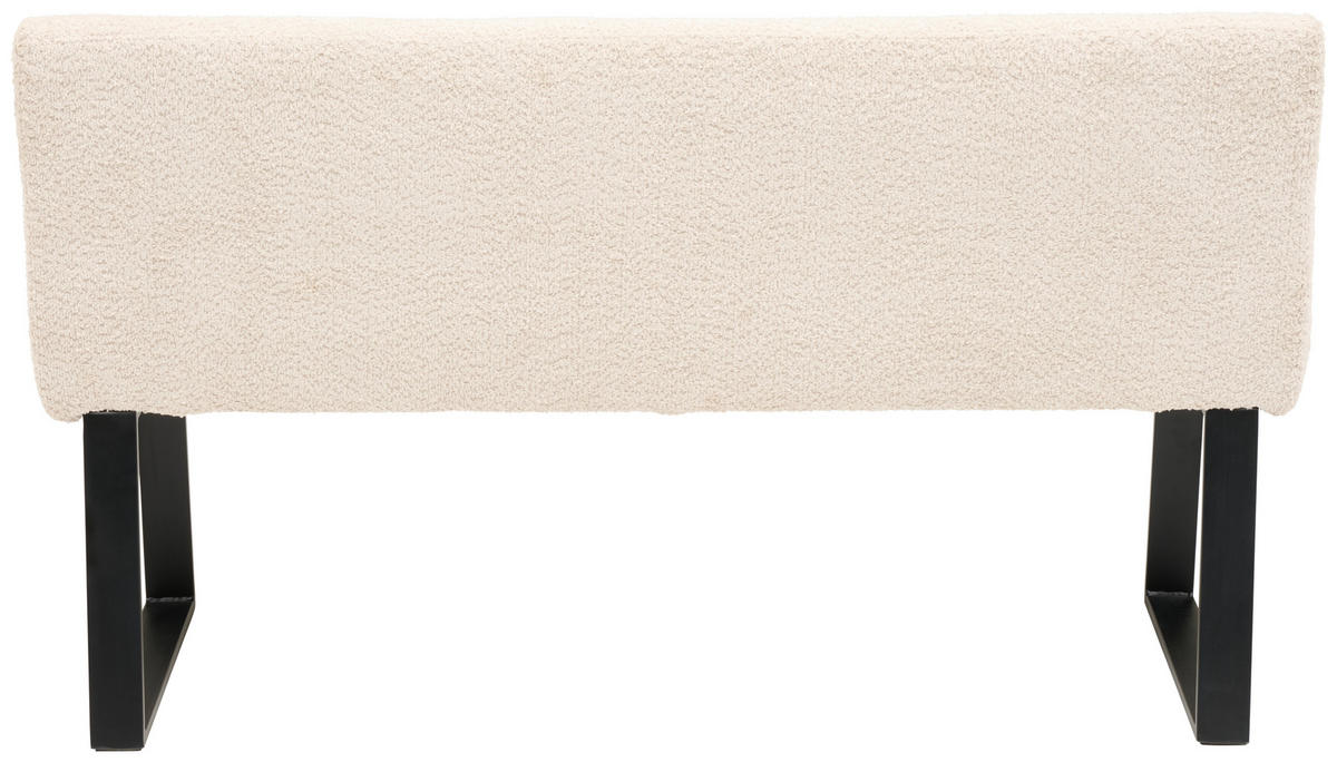 SITZBANK 140/83/61 cm Webstoff, Bouclé Beige  - Beige/Schwarz, KONVENTIONELL, Textil/Metall (140/83/61cm) - MID.YOU
