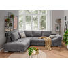 ECKSOFA in Cord Grau  - Silberfarben/Grau, Design, Holz/Textil (202/298cm) - MID.YOU