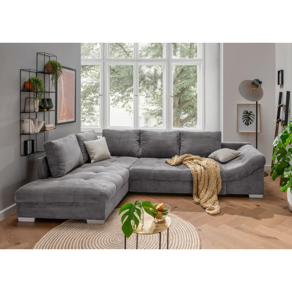 MID.YOU ROHOVÁ SEDAČKA, textil, šedá