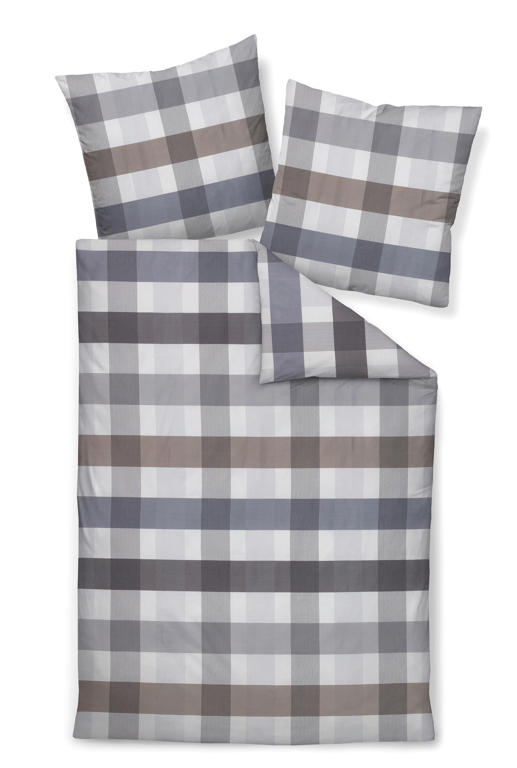 POSTELJNINA 135/200 cm mako saten srebrne barve  - srebrne barve, Konvencionalno, tekstil (135/200cm) - Janine