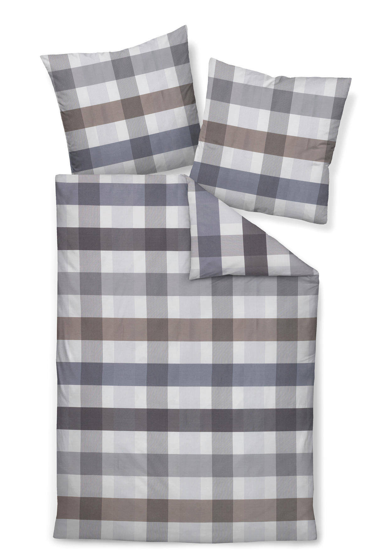 POSTELJNINA 135/200 cm mako saten srebrne barve  - srebrne barve, Konvencionalno, tekstil (135/200cm) - Janine