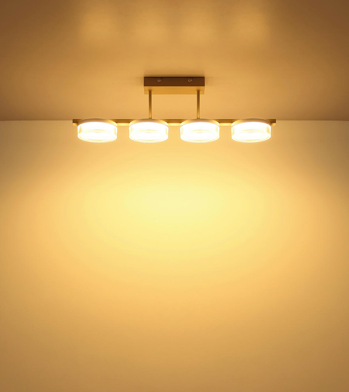 LED-DECKENLEUCHTE 67/13/19,5 cm   - Sandfarben/Transparent, Design, Kunststoff/Metall (67/13/19,5cm) - Globo