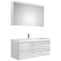 BADEZIMMER  in 123 cm  - Chromfarben/Weiß Hochglanz, KONVENTIONELL, Glas/Holzwerkstoff (123cm) - Pelipal