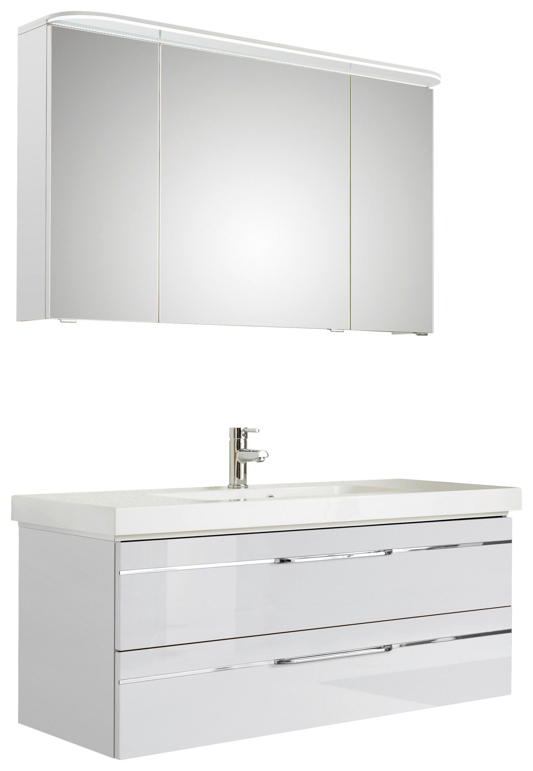 Pelipal Badezimmer Balto Weiß, Weiß Hochglanz 123 cm