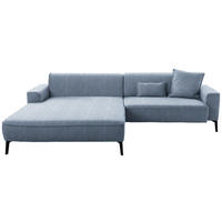 ECKSOFA Flachgewebe Blau  - Blau/Schwarz, Design, Textil/Metall (190/285cm) - Johann Jakob