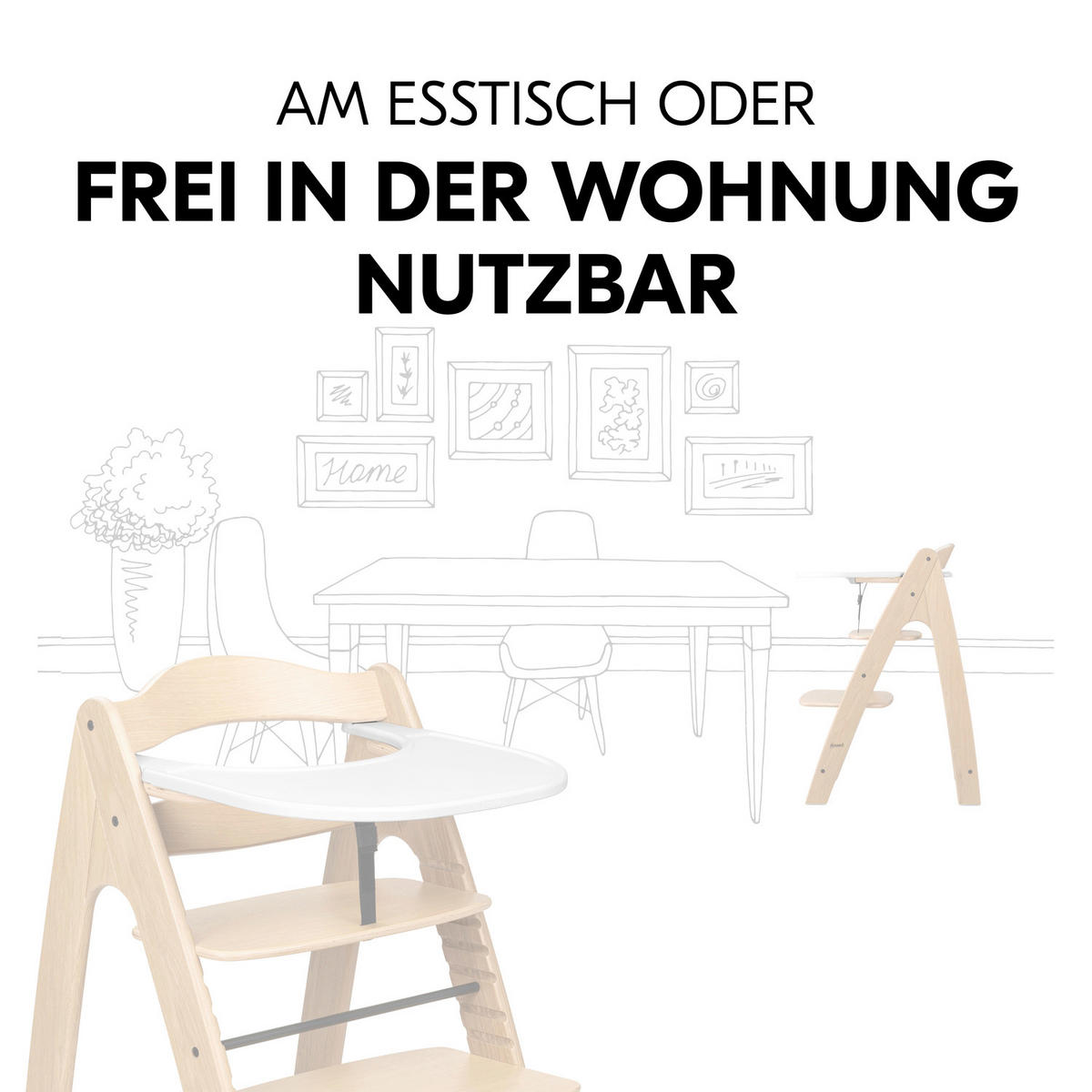 ESS- UND SPIELBRETT Arketa  - Weiß, Basics, Kunststoff (46/4/49cm) - Hauck