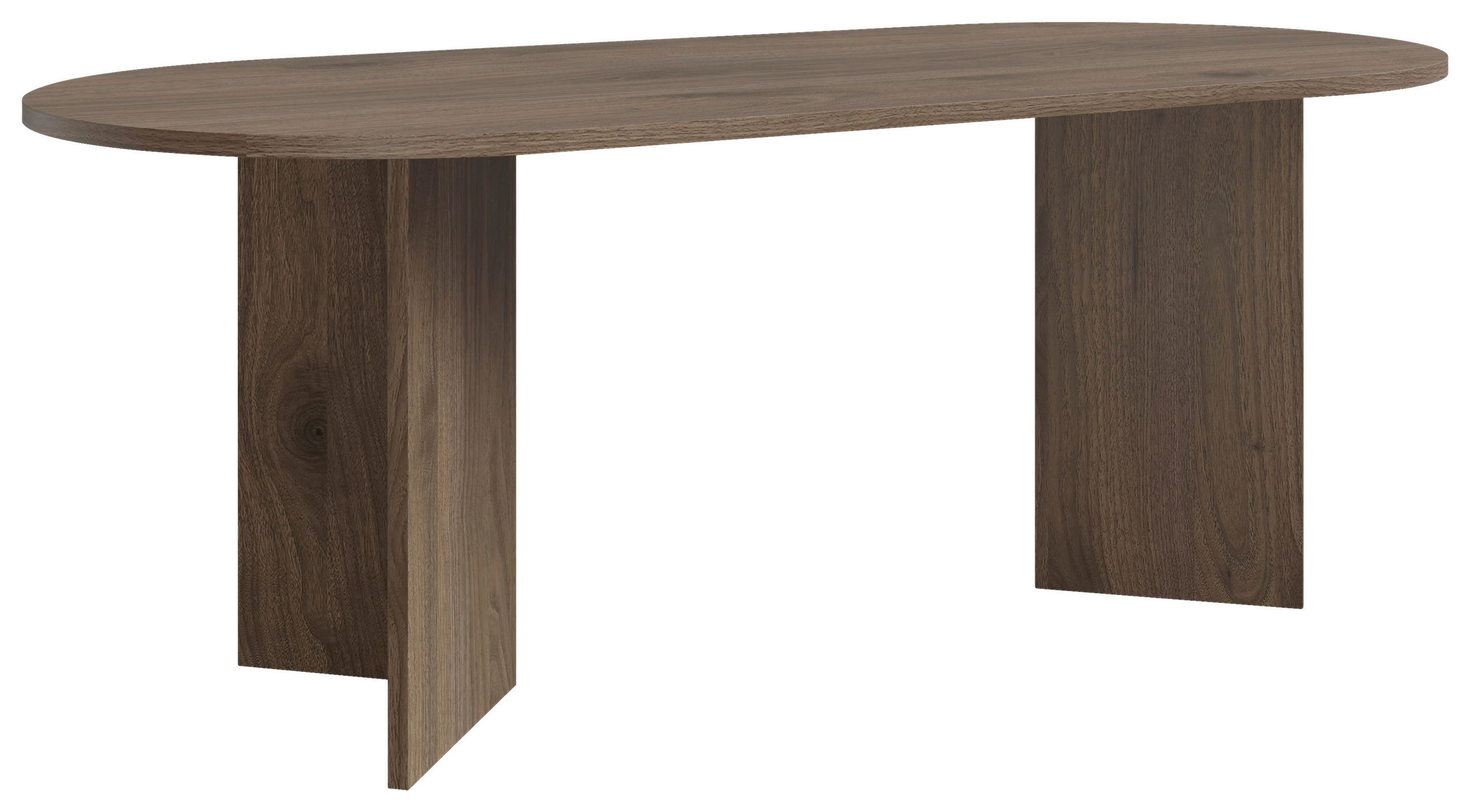 ESSTISCH Nussbaumfarben oval   - Nussbaumfarben, Design, Holzwerkstoff (203,6/90/76cm) - Lomoco