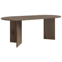 ESSTISCH Nussbaumfarben oval   - Nussbaumfarben, Design, Holzwerkstoff (203,6/90/76cm) - Lomoco