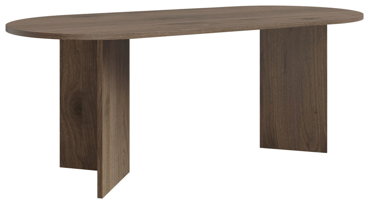 ESSTISCH Nussbaumfarben oval   - Nussbaumfarben, Design, Holzwerkstoff (203,6/90/76cm) - Lomoco