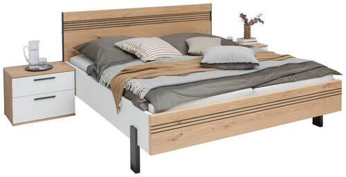 BETTANLAGE - Eichefarben/Anthrazit, KONVENTIONELL, Holz (180/200cm) - Dieter Knoll