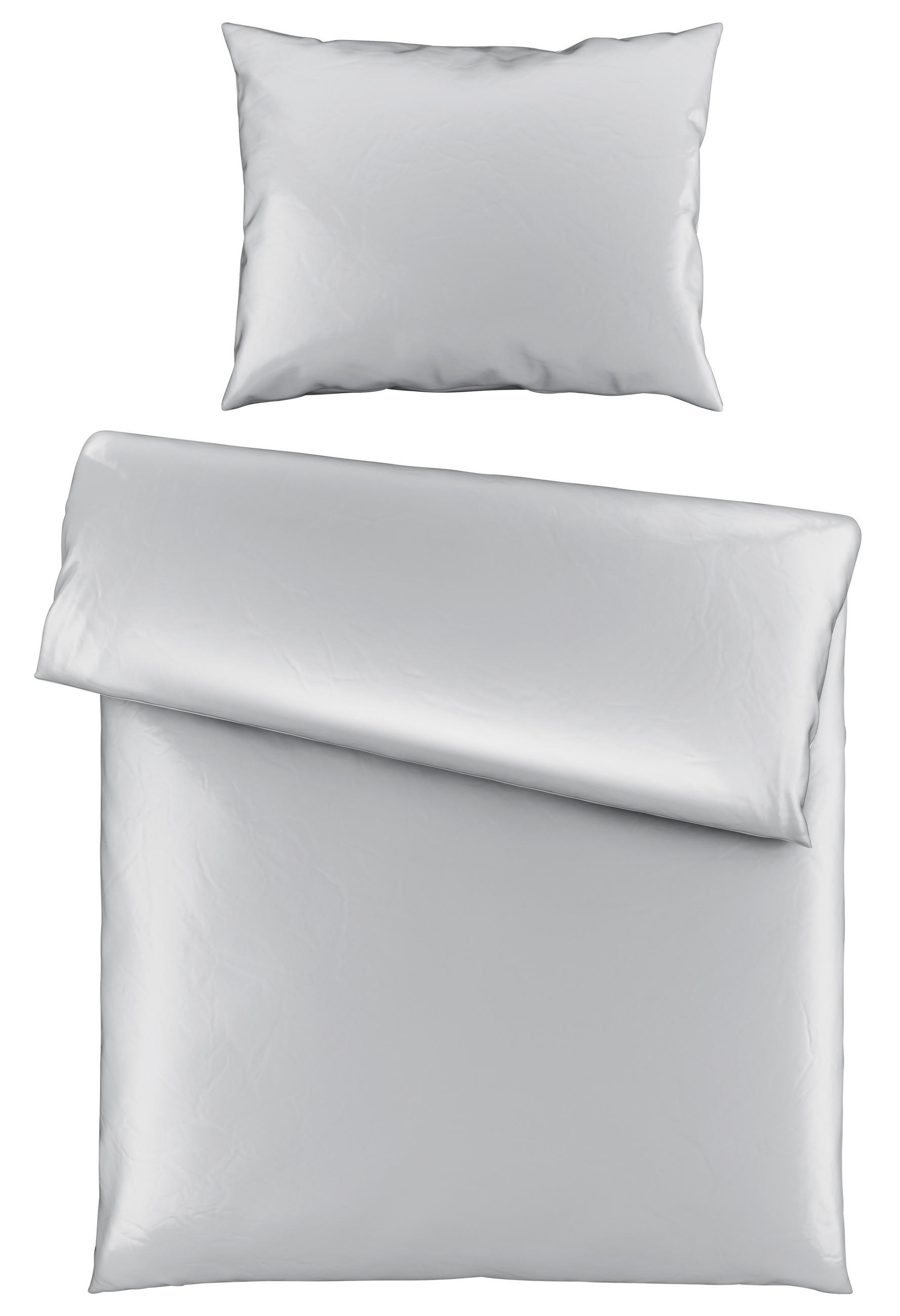 POVLEČENÍ, satén, barvy stříbra, 140/220 cm - barvy stříbra, Basics, textil (140/220cm) - Novel