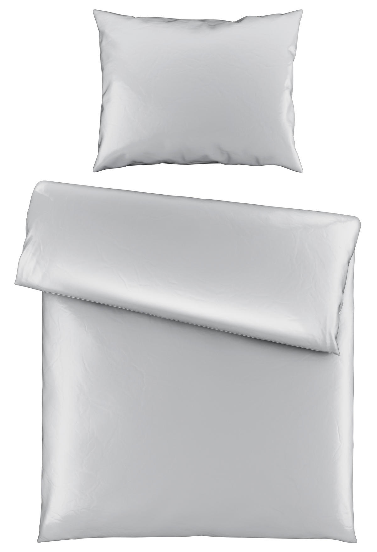 POVLEČENÍ, satén, barvy stříbra, 140/220 cm - barvy stříbra, Basics, textil (140/220cm) - Novel