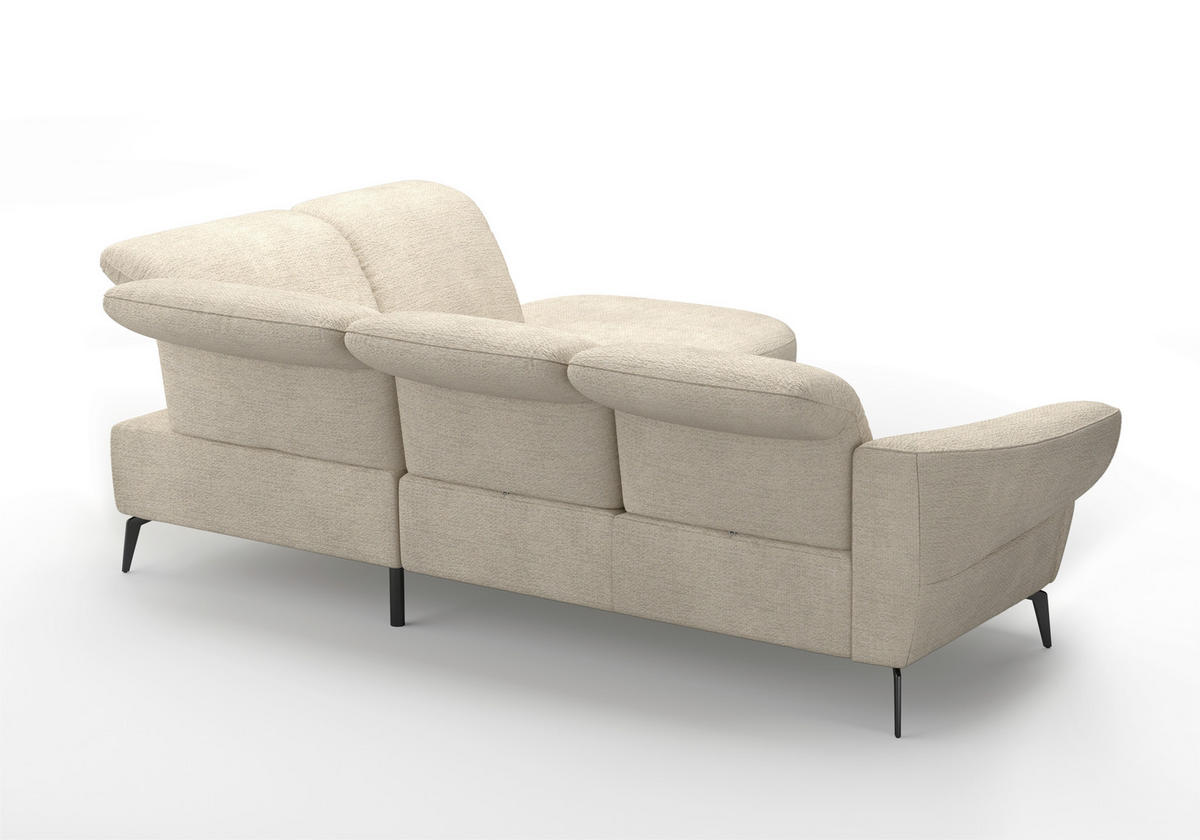ECKSOFA in Chenille Sandfarben  302/270 cm  - Sandfarben/Schwarz, MODERN, Textil/Metall (302/270cm) - Sit & More
