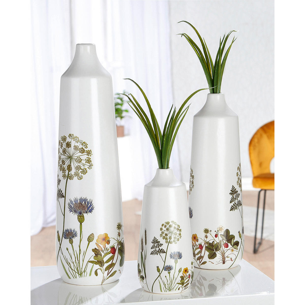 BODENVASE WILD FLOWERS  - Multicolor/Weiß, Basics, Keramik (14/49cm)
