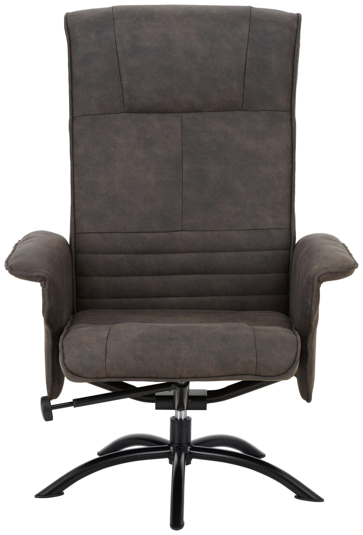 RELAXSESSELSET Mikrofaser Relaxfunktion, Hocker    - Anthrazit/Schwarz, Design, Textil/Metall (80/108/75cm) - Cantus