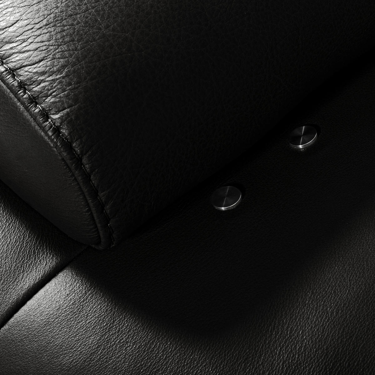 ECKSOFA  in Echtleder Schwarz  306/237 cm  - Schwarz/Grau, Design, Leder/Metall (306/237cm) - Livetastic