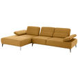 ECKSOFA in Mikrofaser Hellbraun  - Hellbraun/Beige, Design, Textil/Metall (176/298cm) - Valnatura