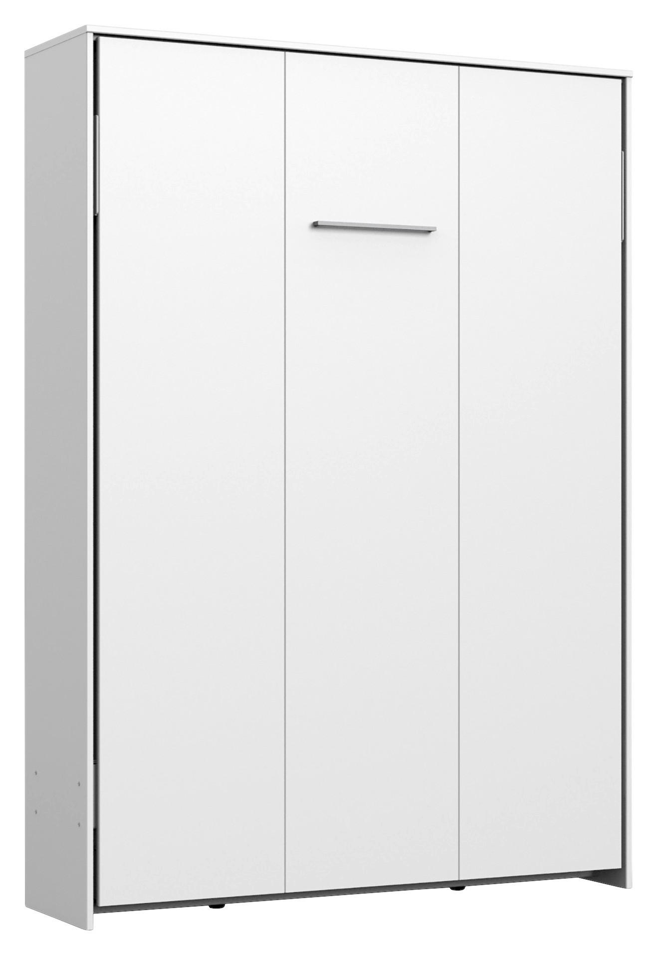 SCHRANKBETT 140/200 cm Weiss - Weiss/Alufarben, Konventionell, Holz/Holzwerkstoff (140/200cm) - MID.YOU
