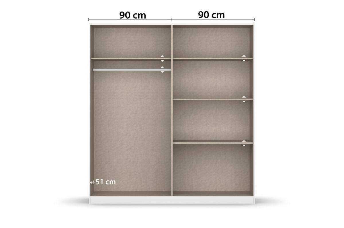 DREHTÜRENSCHRANK in Eiche Artisan, Grau  - Chromfarben/Eiche Artisan, Modern, Holzwerkstoff/Kunststoff (181/197/54cm) - Rauch Möbel