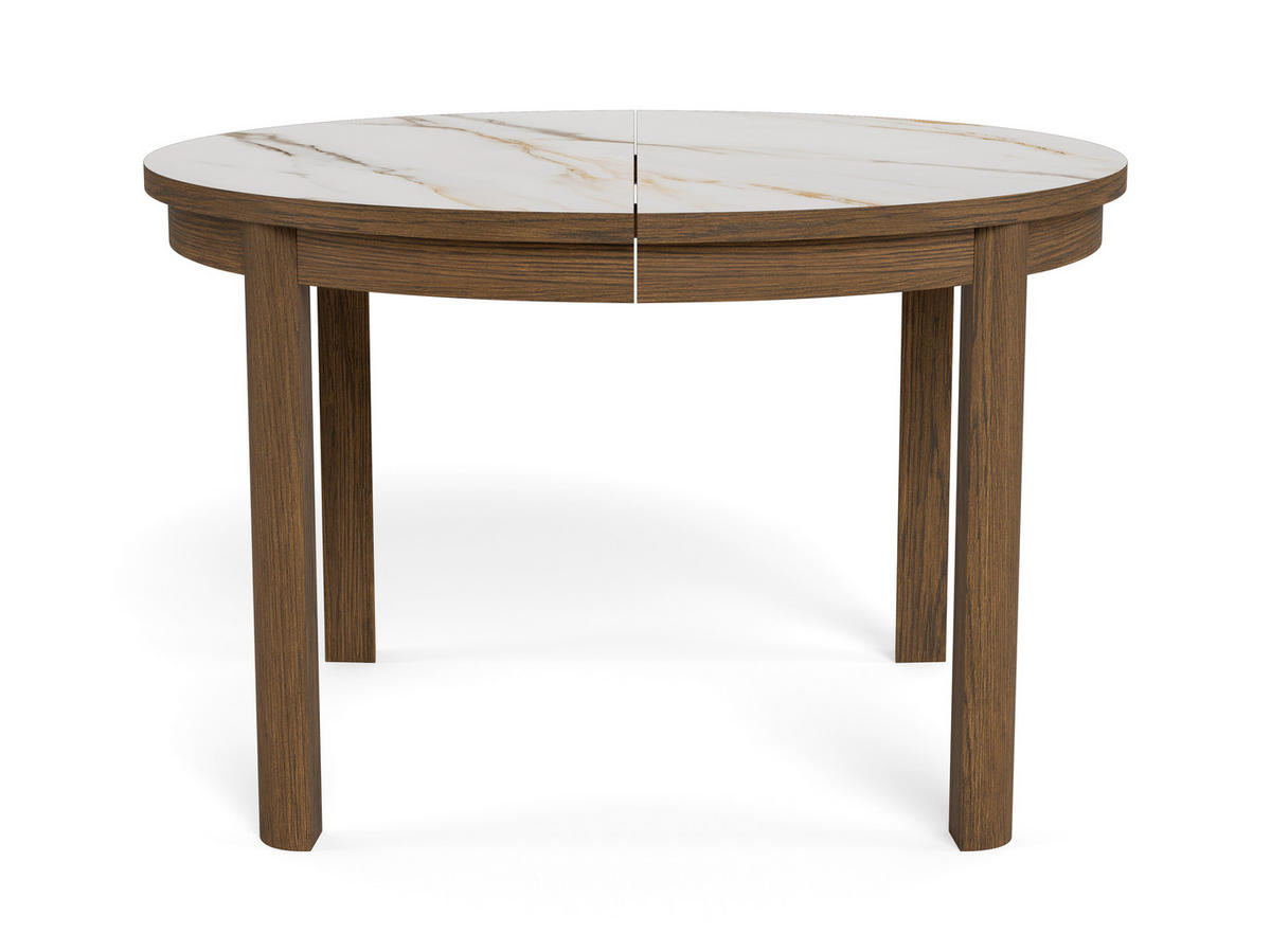 ESSTISCH in Keramik, Holzwerkstoff 120/120/75 cm  - Beige/Braun, MODERN, Keramik/Holzwerkstoff (120/120/75cm) - MID.YOU