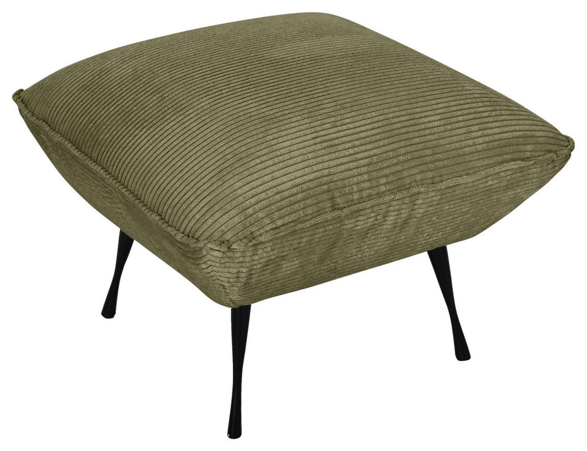 HOCKER Cord Dunkelgrün  - Dunkelgrün/Schwarz, KONVENTIONELL, Textil/Metall (60/49/53cm) - Carryhome