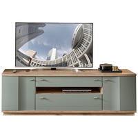 LOWBOARD BERGAMO Grün, Eichefarben  200/62/52 cm  - Eichefarben/Grün, Design, Holzwerkstoff/Metall (200/62/52cm) - Stylife