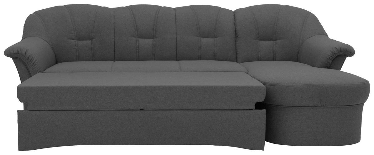ECKSCHLAFSOFA in Webstoff Grau  - Schwarz/Grau, KONVENTIONELL, Kunststoff/Textil (233/142cm) - MID.YOU