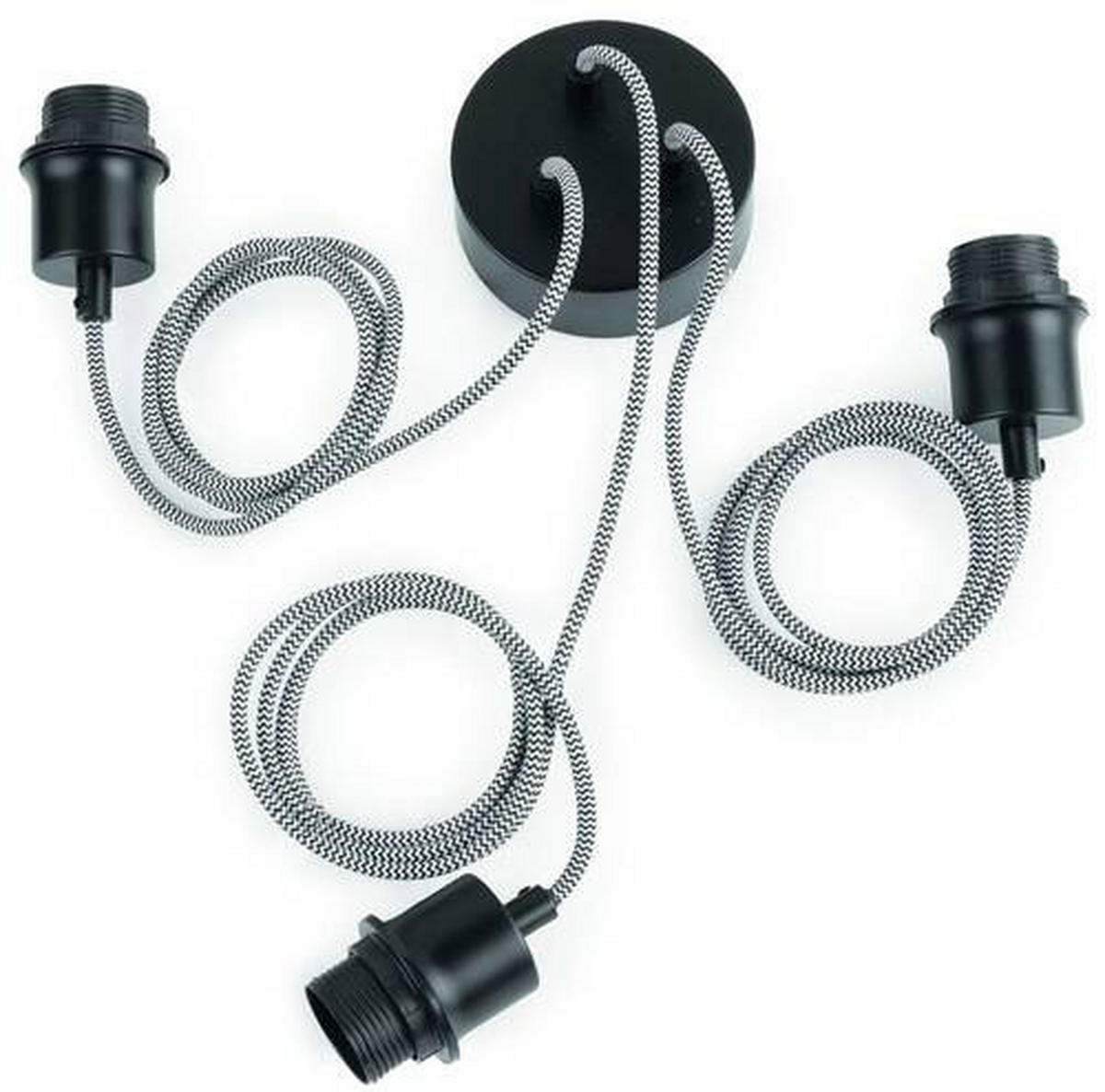 HÄNGELEUCHTE 65/50 cm  - Schwarz/Naturfarben, Trend, Holz (65/50cm) - Good & Mojo