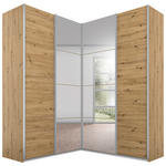 ECKKLEIDERSCHRANK 181/187/229/53,8 cm  - Alufarben/Eiche Artisan, KONVENTIONELL, Glas/Holzwerkstoff (181/187/229/53,8cm) - Xora