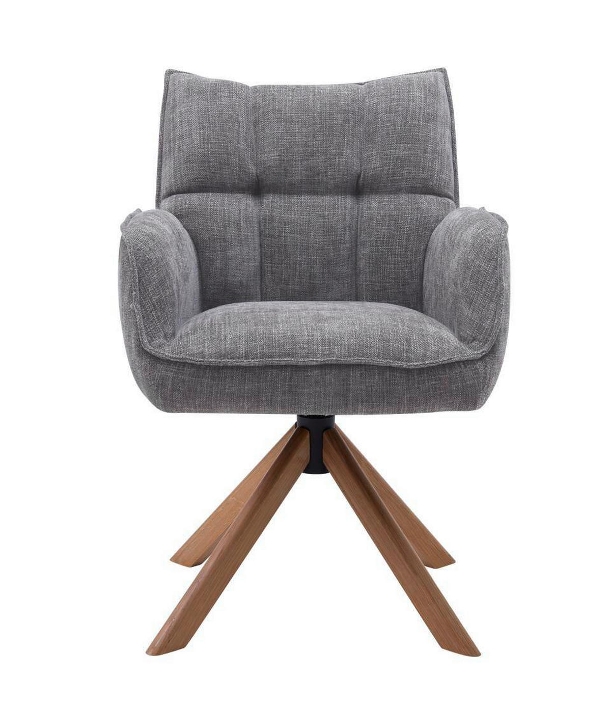 ARMLEHNSTUHL-SET 2 Stück  in Chenille  - Graphitfarben/Naturfarben, MODERN, Holz/Textil (59/86/65cm) - Livetastic