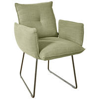 ARMLEHNSTUHL  in Stahl Struktur  - Beige/Schwarz, Design, Textil/Metall (65/90/70cm) - Dieter Knoll