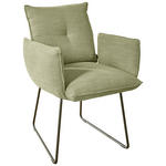 ARMLEHNSTUHL  in Stahl Struktur  - Beige/Schwarz, Design, Textil/Metall (65/90/70cm) - Dieter Knoll