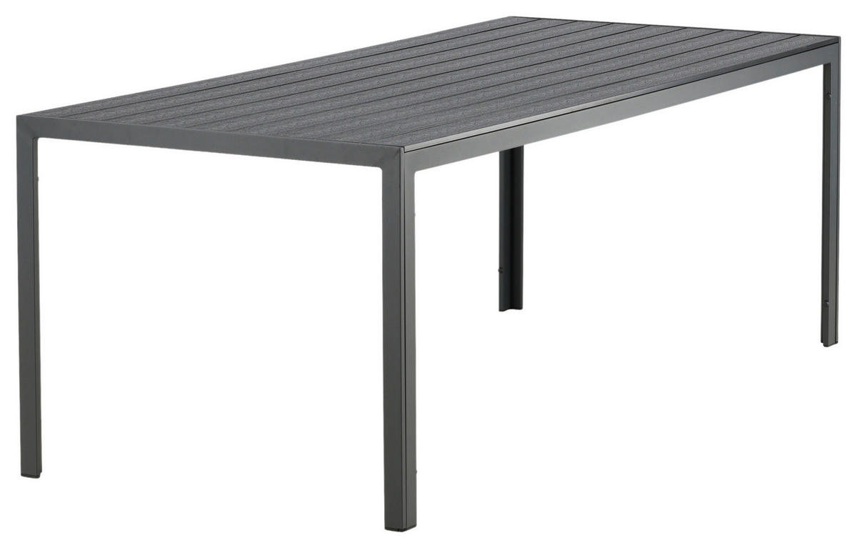 GARTENTISCH 205/90/73,5 cm Metall rechteckig  - Schwarz, KONVENTIONELL, Metall (205/90/73,5cm) - Gardenson