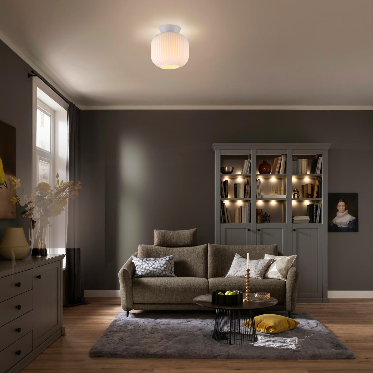 LED-DECKENLEUCHTE SW NAMI 20/20/22 cm   - Weiß, KONVENTIONELL, Glas/Kunststoff (20/20/22cm) - Schöner Wohnen