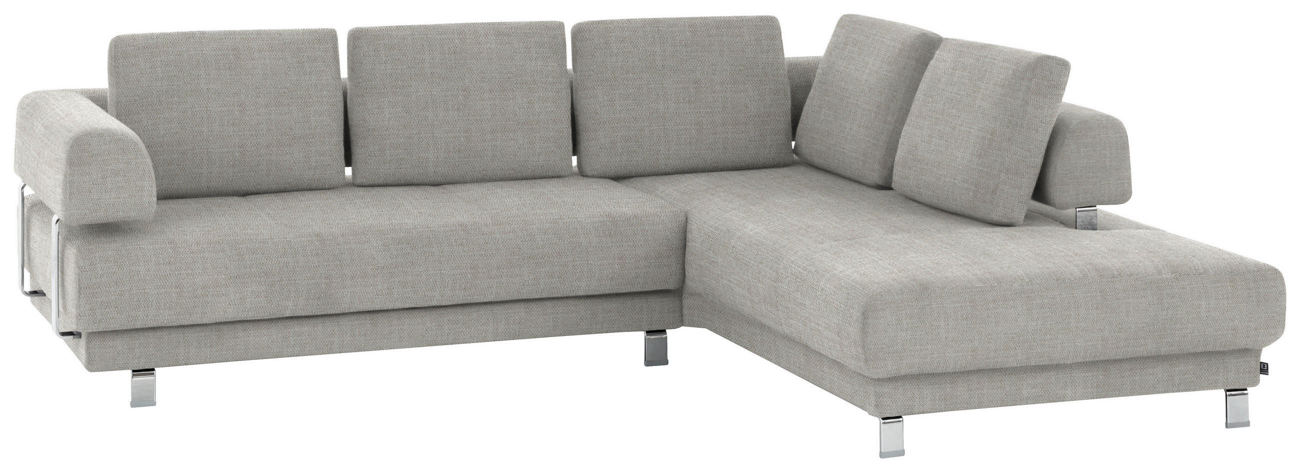 ECKSOFA Beige Chenille  - Beige, Design, Textil/Metall (277/235cm)