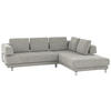 ECKSOFA in Chenille Beige  277/235 cm  - Beige, Design, Textil/Metall (277/235cm)