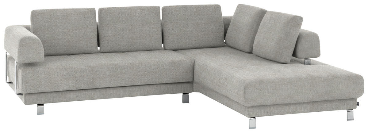 ECKSOFA Beige Chenille  - Beige, Design, Textil/Metall (277/235cm)