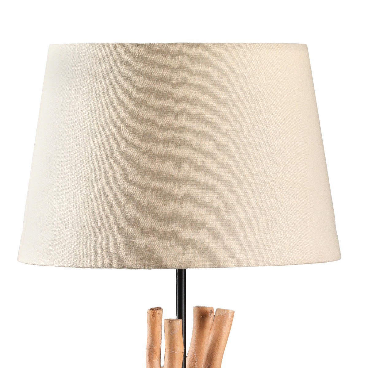 TISCHLEUCHTE 30/30/60 cm   - Weiß/Akaziefarben, Natur, Holz/Textil (30/30/60cm)