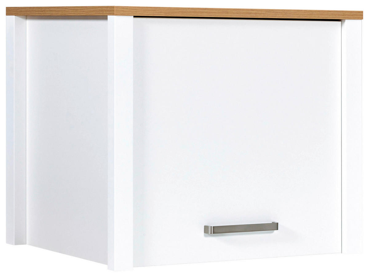 AUFSATZSCHRANK 70/60/60 cm  in  - Silberfarben/Weiß, MODERN, Holzwerkstoff/Metall (70/60/60cm) - home24