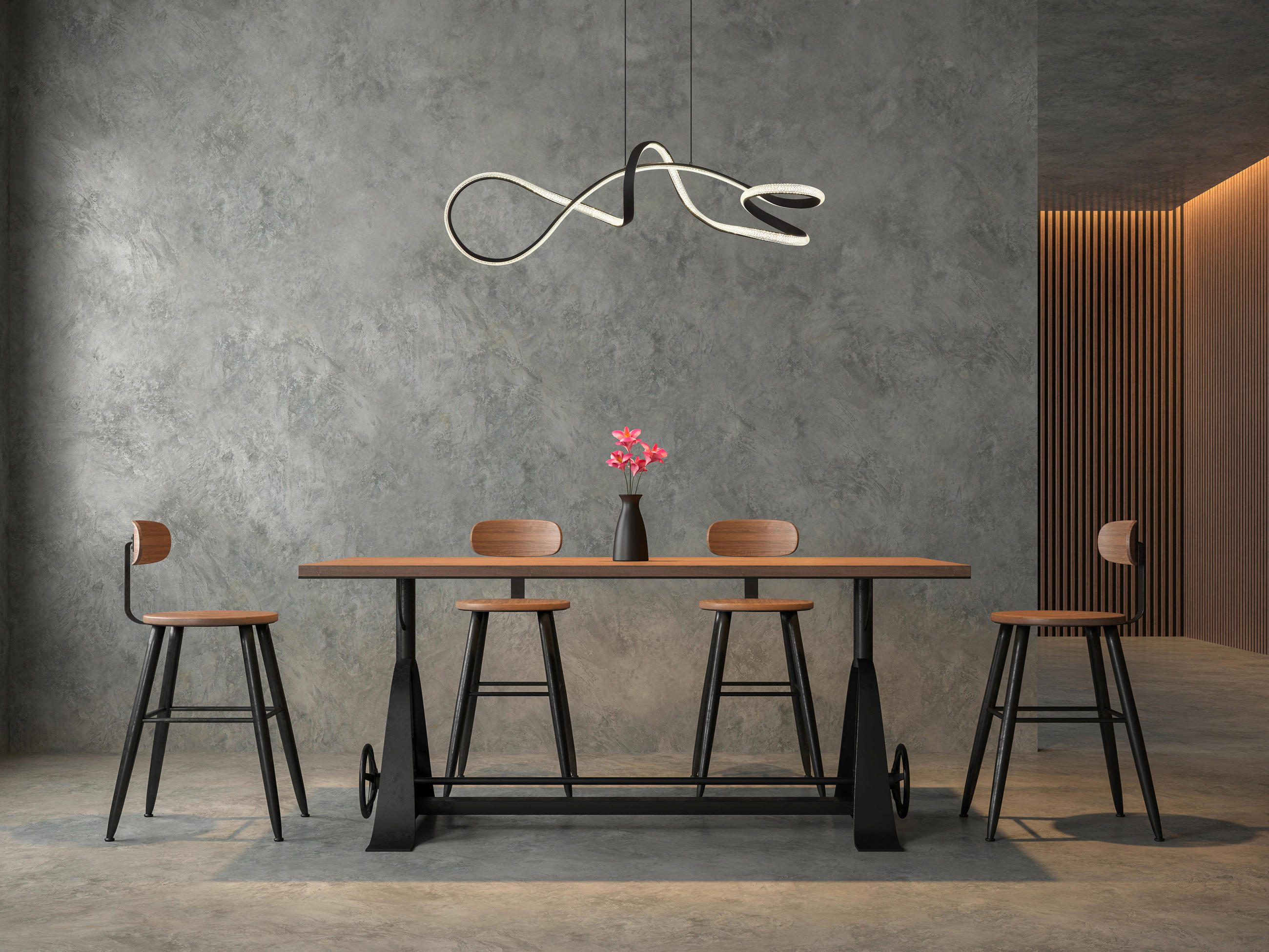 LED-HÄNGLAMPA SWIRL 108/33/120 cm  - klar/svart, Design, metall/plast (108/33/120cm) - Globo