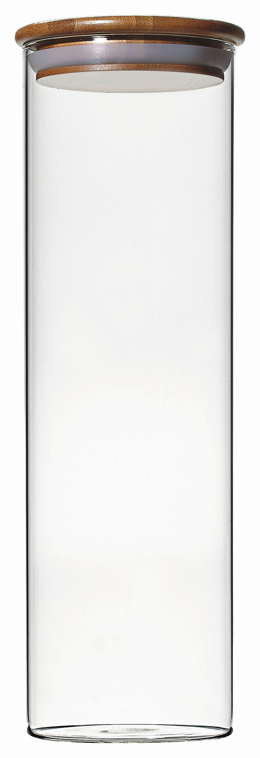VORRATSDOSE 2 l  - Hellbraun/Klar, Basics, Glas/Holz (9,5/31cm) - Homeware Profession.