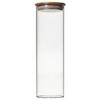 VORRATSDOSE 2 l  - Hellbraun/Klar, Basics, Glas/Holz (9,5/31cm) - Homeware Profession.