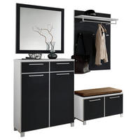 GARDEROBE 5-teilig  in 175/195/40 cm  - Hellbraun/Anthrazit, Design, Glas/Holzwerkstoff (175/195/40cm)