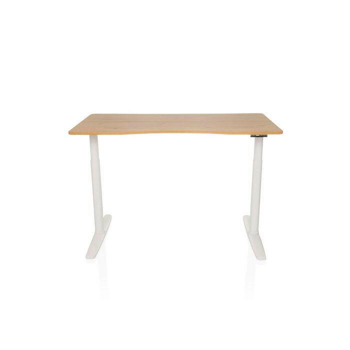 SCHREIBTISCH 140/70/73 - 118 cm  in Eichefarben  - Eichefarben/Weiß, MODERN, Holzwerkstoff/Metall (140/70/73 - 118cm) - MID.YOU